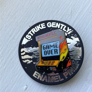 Arcade Enamel Pin - Black and Orange